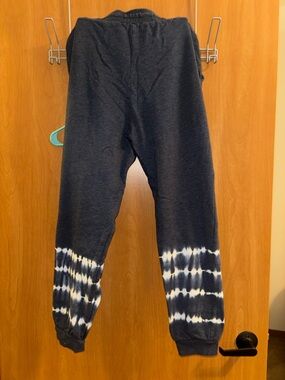 Vince Camuto Blue Joggers with White Tie-Dye Ankles